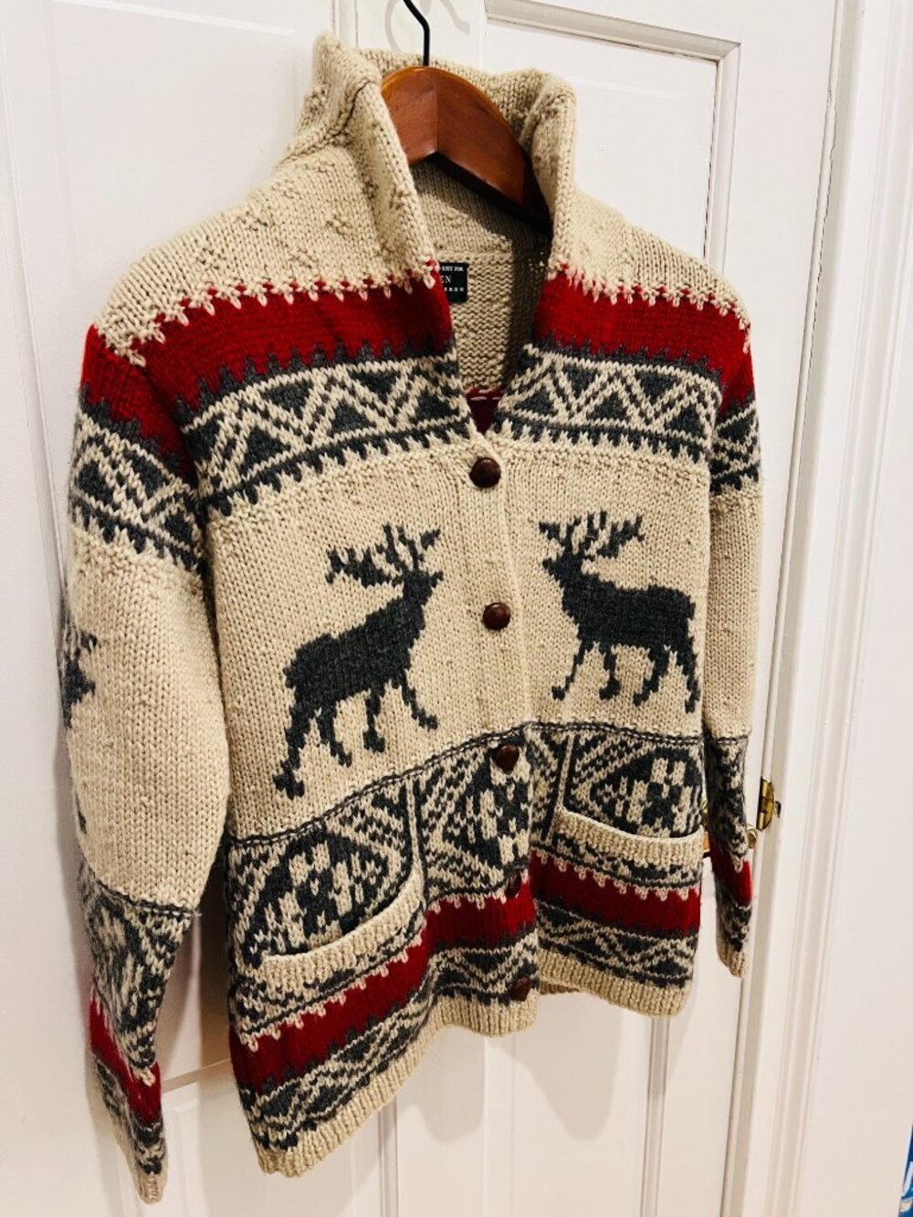 Vintage Lauren Ralph Lauren Hand Knit Wool Sweater Cardigan Size P/P - Picture 7 of 16